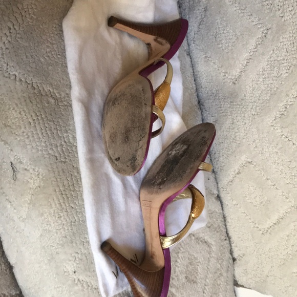 Giuseppe Vicini purple  and gold sandals - Picture 4 of 6